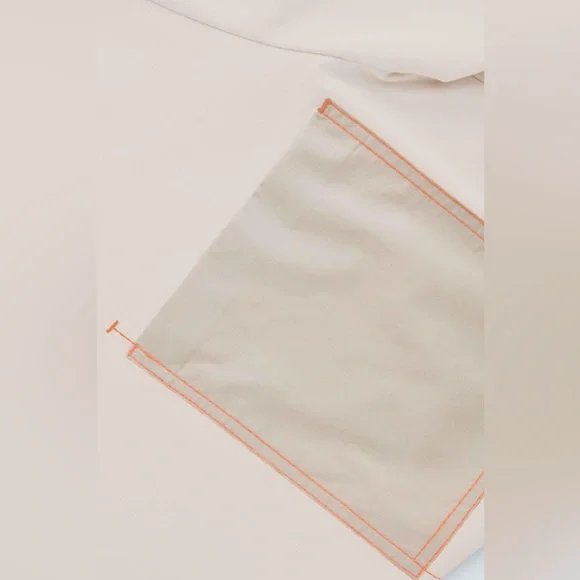 COS contrast stitch dress Light Beige with Orange Stitching Size Extra Small - Picture 11 of 16